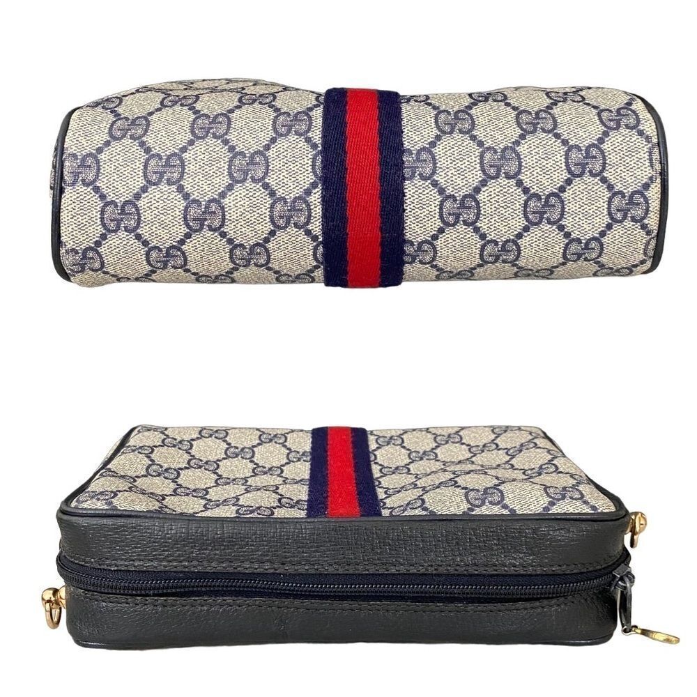 GUCCI GG Pattern Pvc/Leather Clutch-Crossbody-Shoulder Bag 💼 - Picture 11 of 17